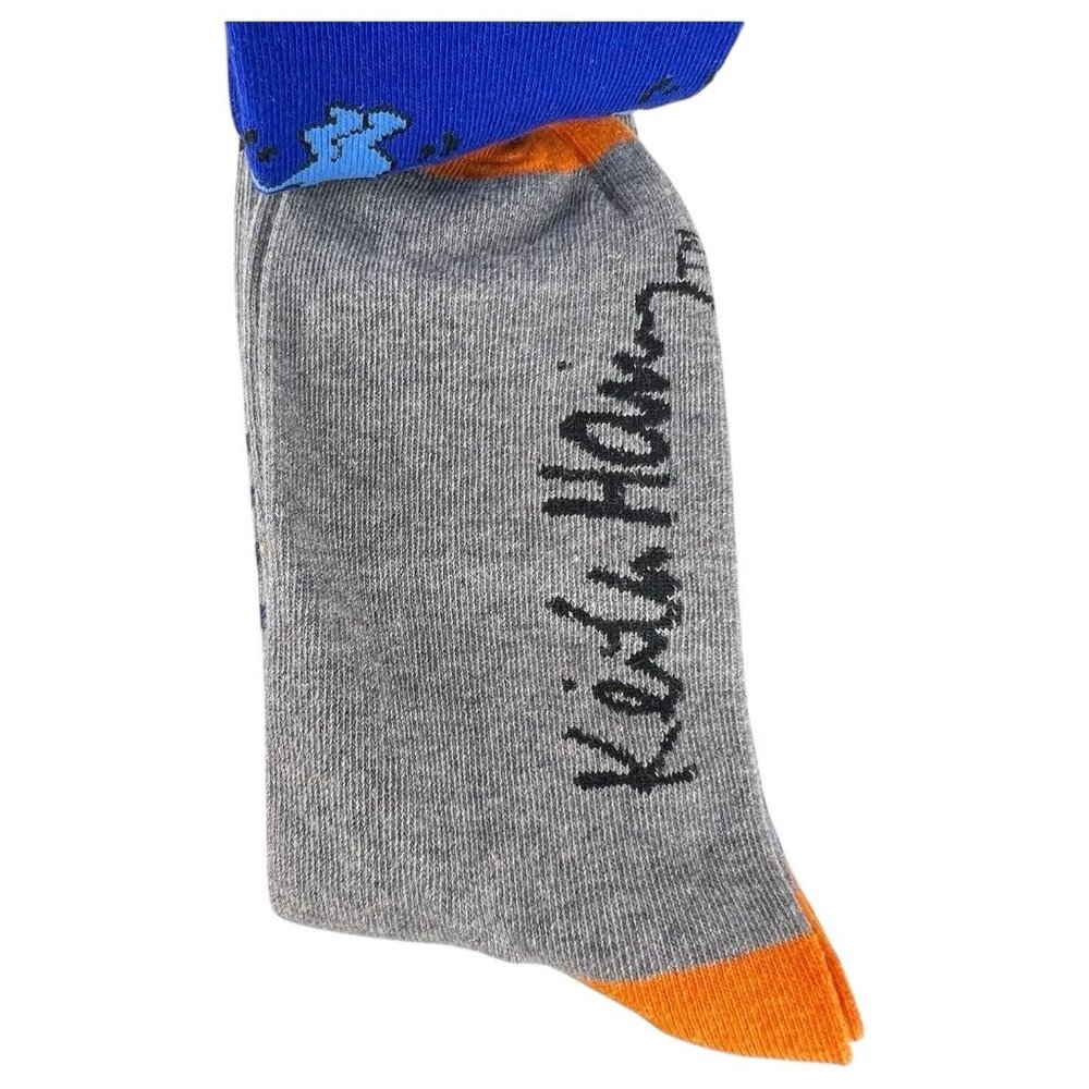 New Keith Haring 3 Pack Crew Socks Size 10-13 Mens Dancers Radiant Baby Stripe - Picture 6 of 9